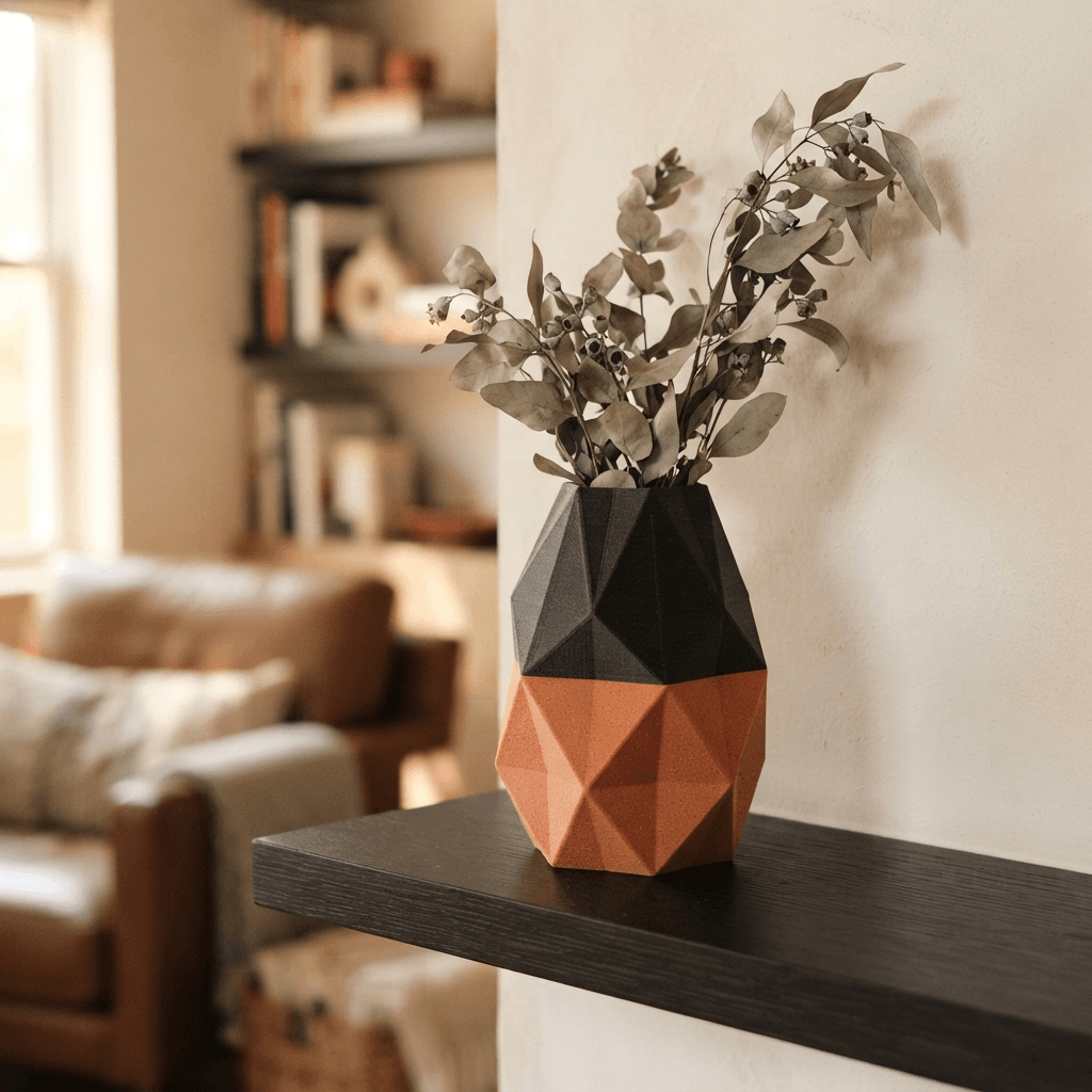 Vaso Geométrico Facetado Moderno M